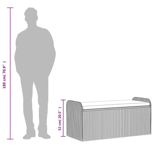 Sitzbank mit Stauraum Schwarz 115 cm