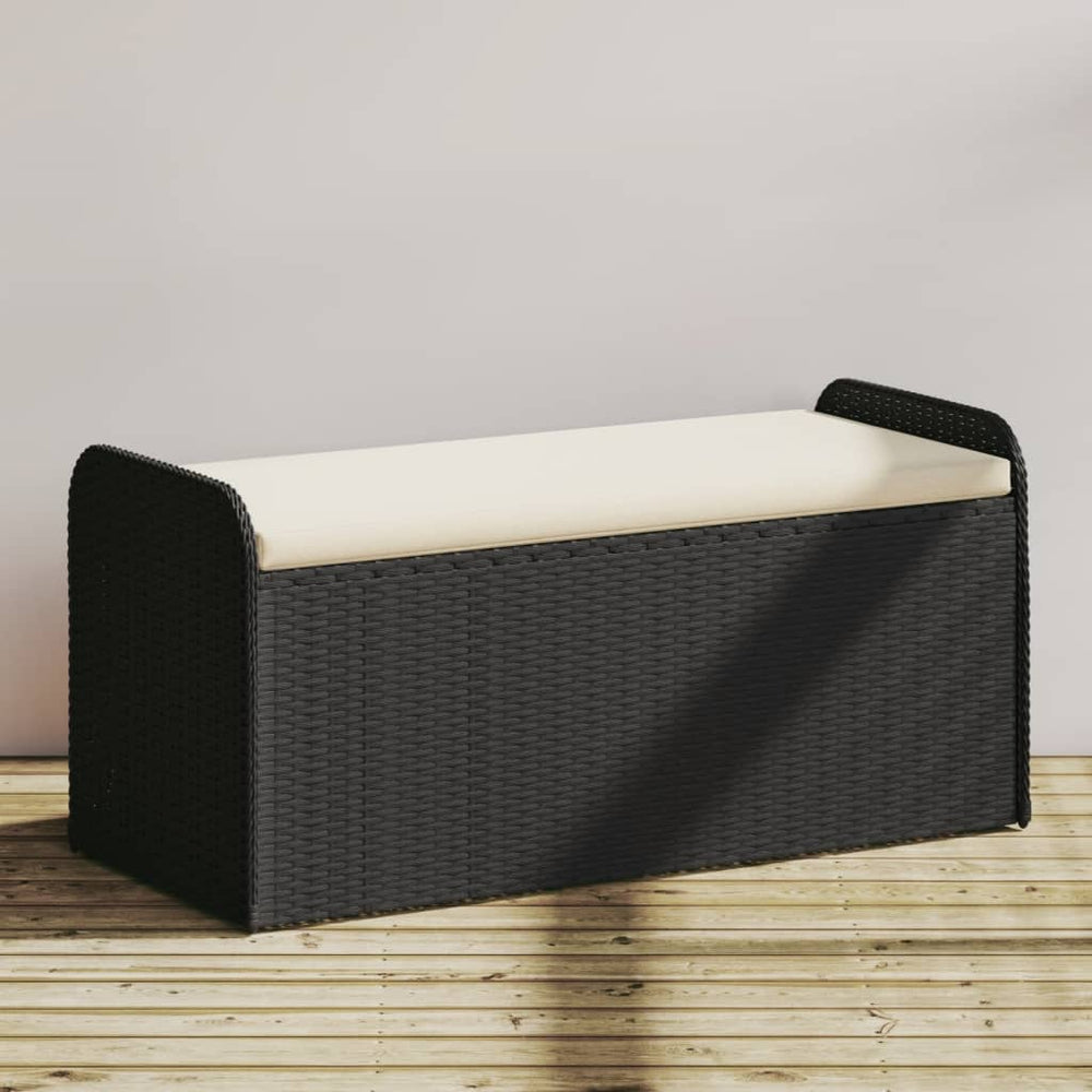 Sitzbank mit Stauraum Schwarz 115 cm
