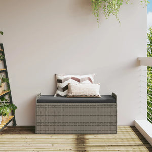 Sitzbank Grau 115cm mit Stauraum