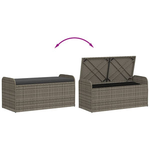 Sitzbank Grau 115cm mit Stauraum