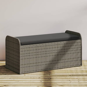 Sitzbank Grau 115cm mit Stauraum