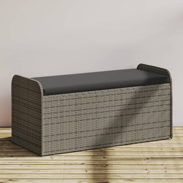 Sitzbank Grau 115cm mit Stauraum