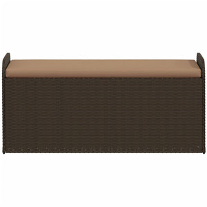 Sitzbank mit Stauraum Braun 115cm Poly Rattan