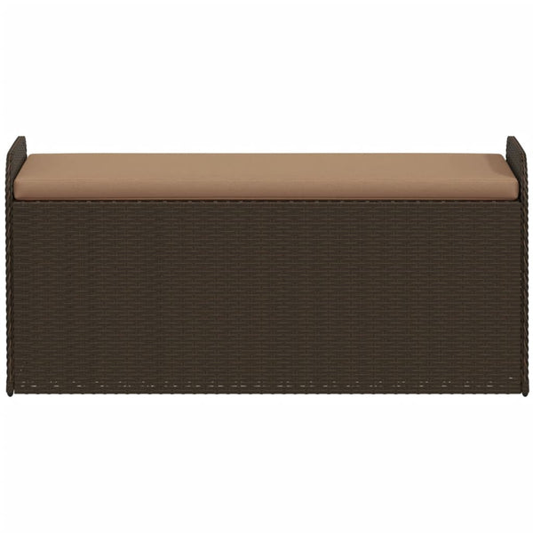 Sitzbank mit Stauraum Braun 115cm Poly Rattan