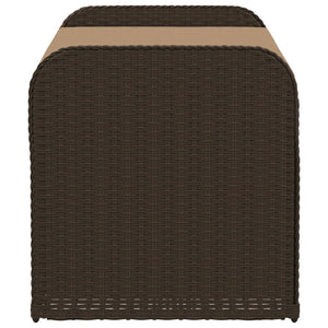 Sitzbank mit Stauraum Braun 115cm Poly Rattan