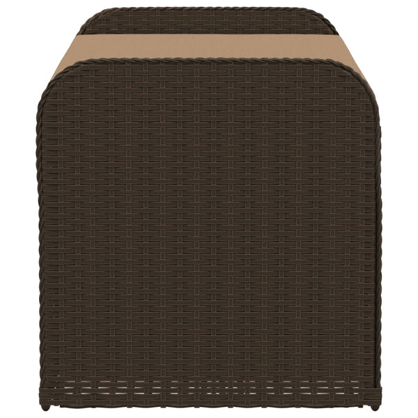 Sitzbank mit Stauraum Braun 115cm Poly Rattan