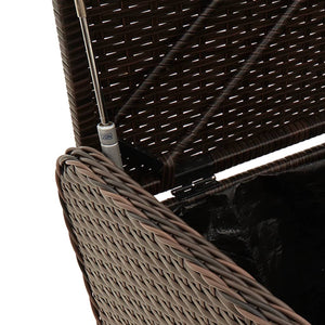 Sitzbank mit Stauraum Braun 115cm Poly Rattan