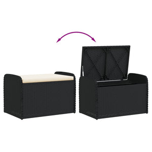 Sitzbank mit Stauraum Schwarz 80 cm