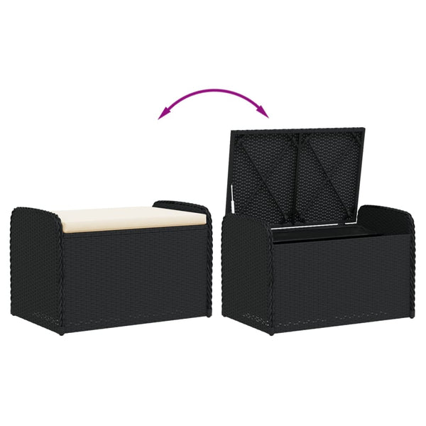 Sitzbank mit Stauraum Schwarz 80 cm
