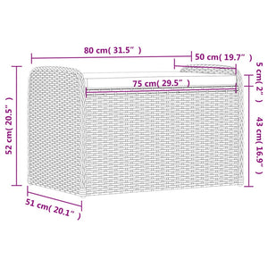 Sitzbank mit Stauraum Schwarz 80 cm