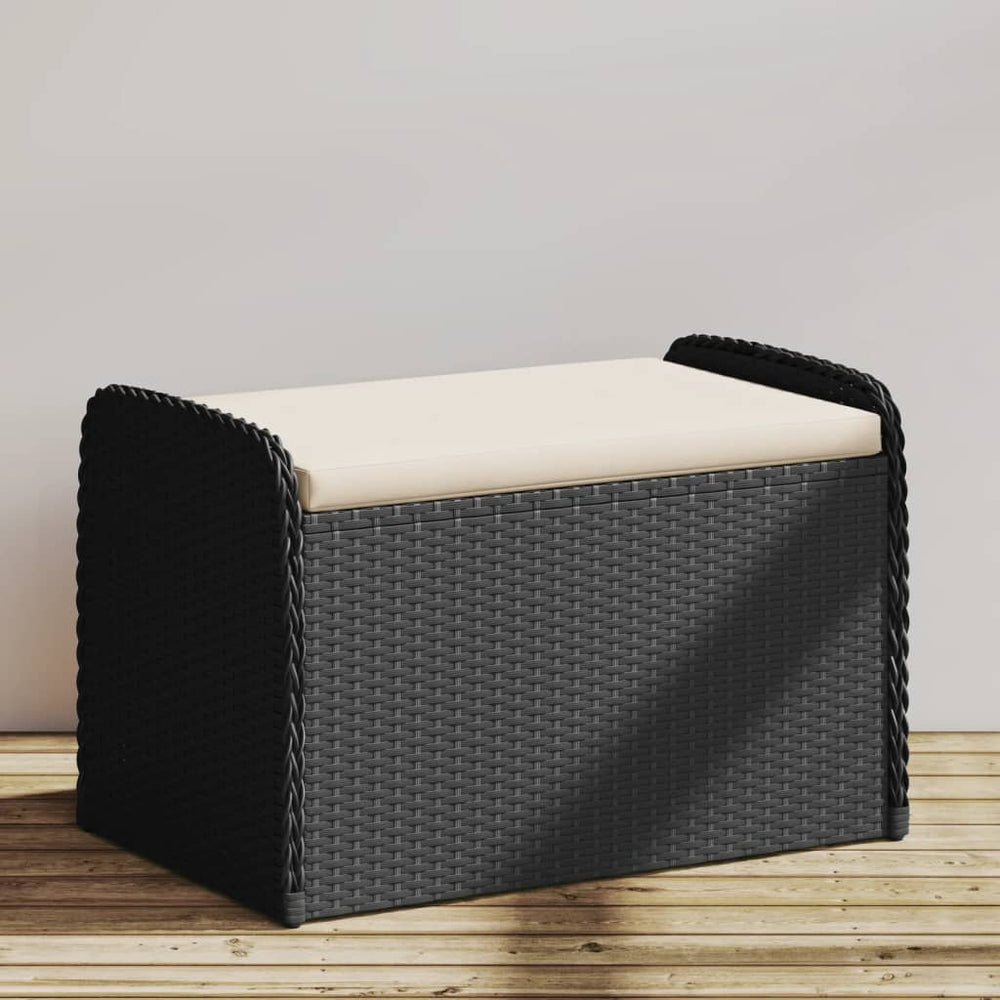 Sitzbank mit Stauraum Schwarz 80 cm