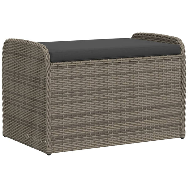 Sitzbank mit Stauraum Grau Poly Rattan