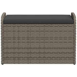 Sitzbank mit Stauraum Grau Poly Rattan