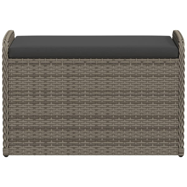 Sitzbank mit Stauraum Grau Poly Rattan