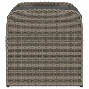 Sitzbank mit Stauraum Grau Poly Rattan