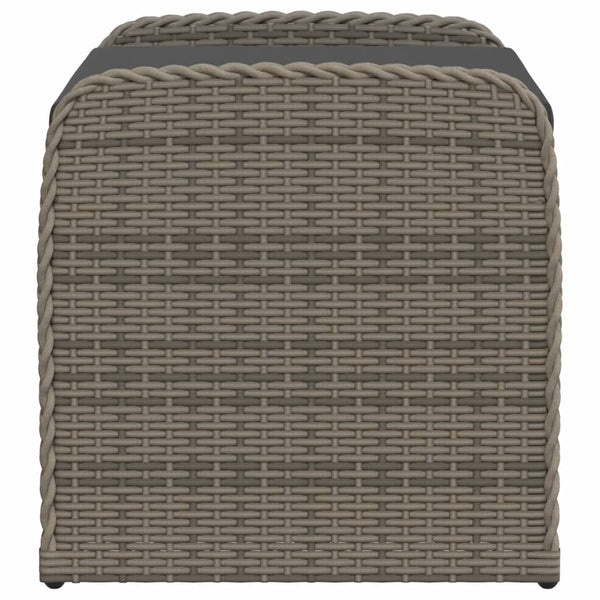 Sitzbank mit Stauraum Grau Poly Rattan