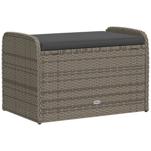 Sitzbank mit Stauraum Grau Poly Rattan