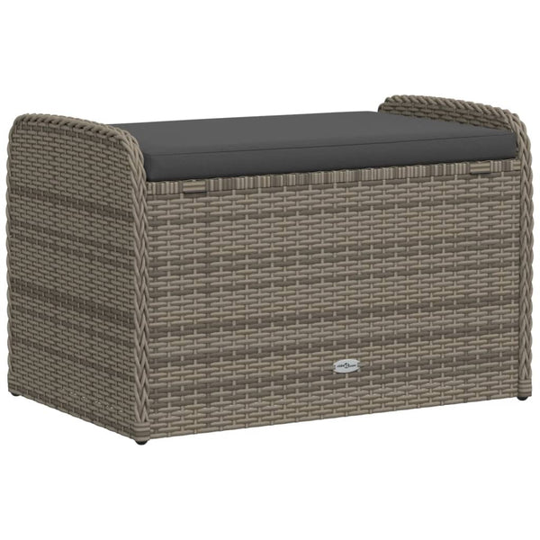 Sitzbank mit Stauraum Grau Poly Rattan
