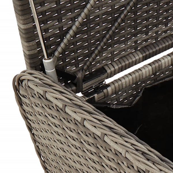 Sitzbank mit Stauraum Grau Poly Rattan