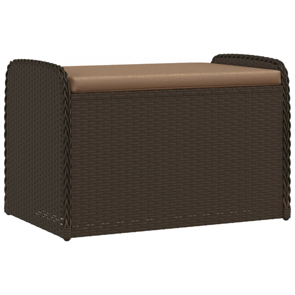 Sitzbank mit Stauraum Braun Poly Rattan