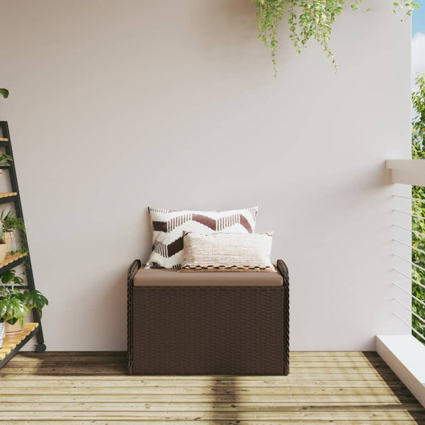 Sitzbank mit Stauraum Braun Poly Rattan