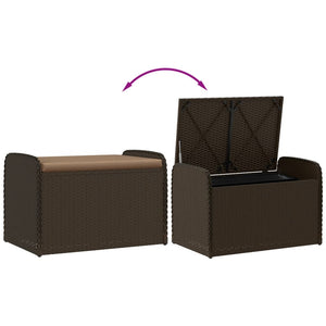 Sitzbank mit Stauraum Braun Poly Rattan