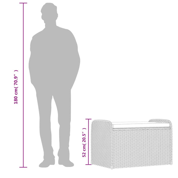 Sitzbank mit Stauraum Braun Poly Rattan