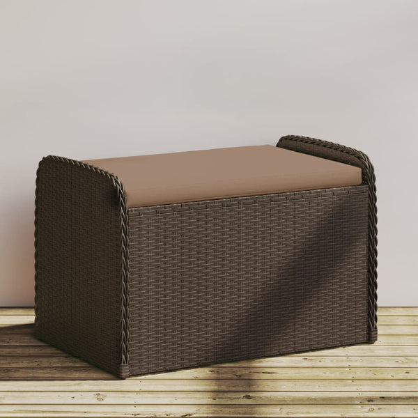 Sitzbank mit Stauraum Braun Poly Rattan