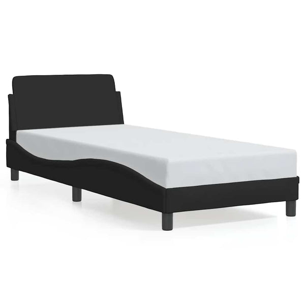 vidaXL Cadre de lit avec tête de lit "Dover" Noir 80x200 cm Tissu