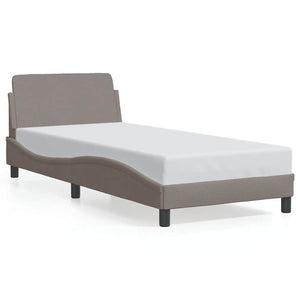 Bettgestell Taupe 80x200 cm mit Kopfteil