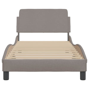 Bettgestell Taupe 80x200 cm mit Kopfteil