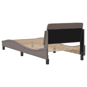Bettgestell Taupe 80x200 cm mit Kopfteil