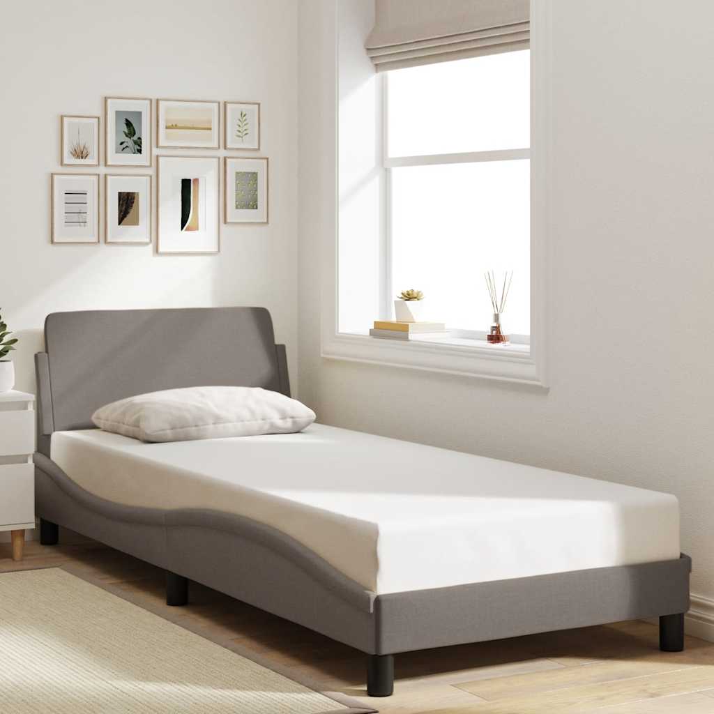 Bettgestell Taupe 80x200 cm mit Kopfteil