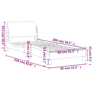 vidaXL Cadre de lit "Dover" Gris clair 80x200 cm Velours