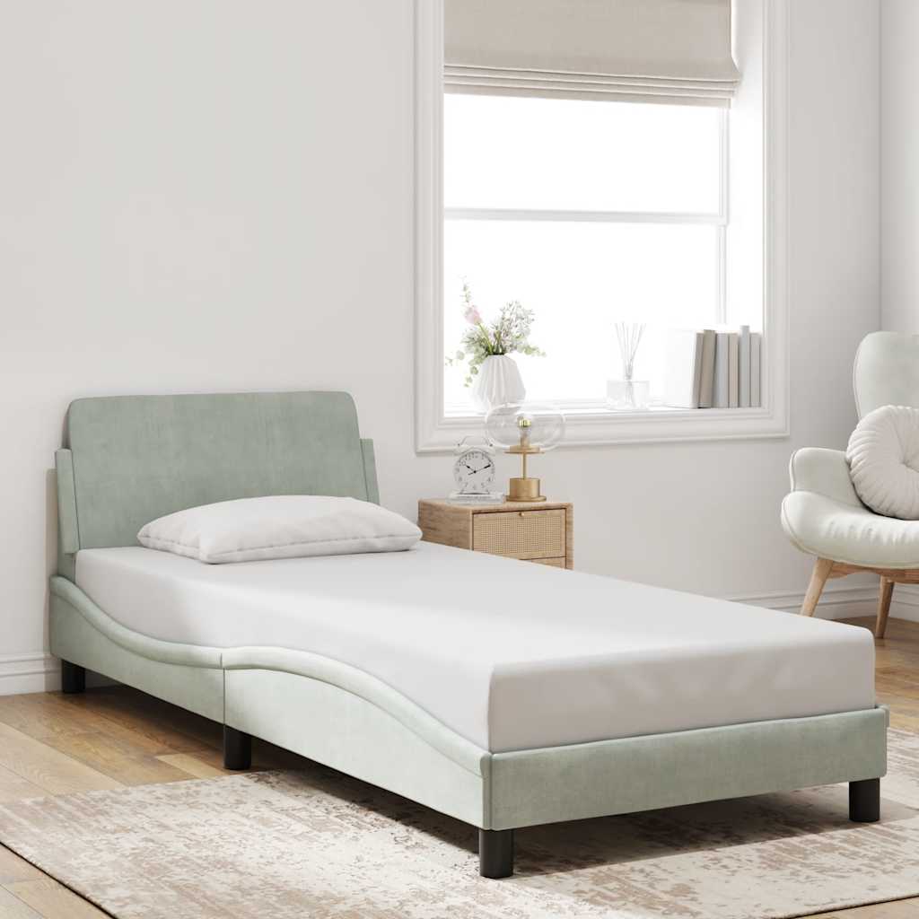vidaXL Cadre de lit "Dover" Gris clair 80x200 cm Velours