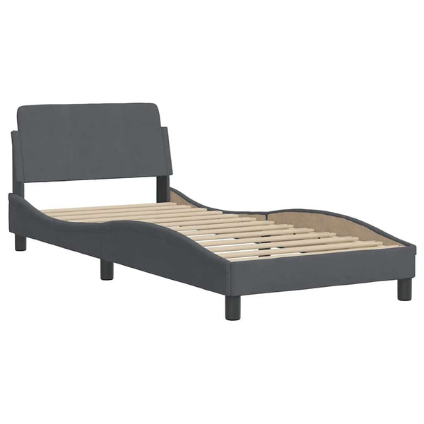 vidaXL Cadre de lit "Dover" Gris foncé 80x200 cm Velours