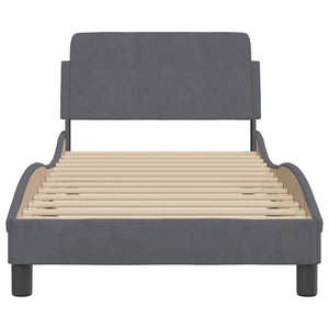 vidaXL Cadre de lit "Dover" Gris foncé 80x200 cm Velours