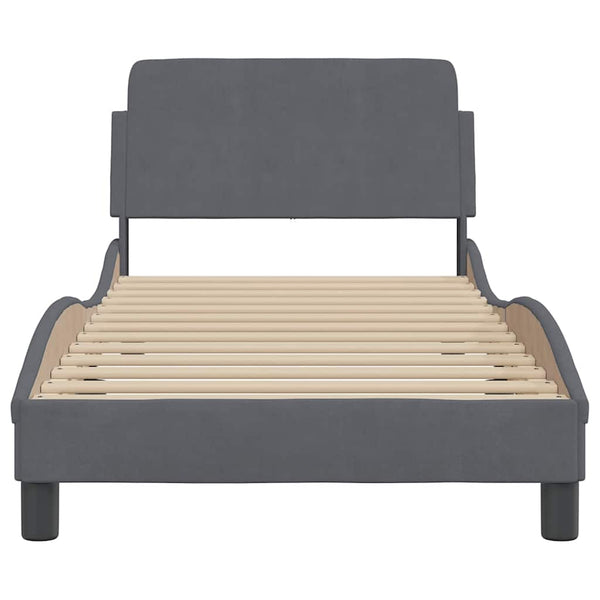 vidaXL Cadre de lit "Dover" Gris foncé 80x200 cm Velours