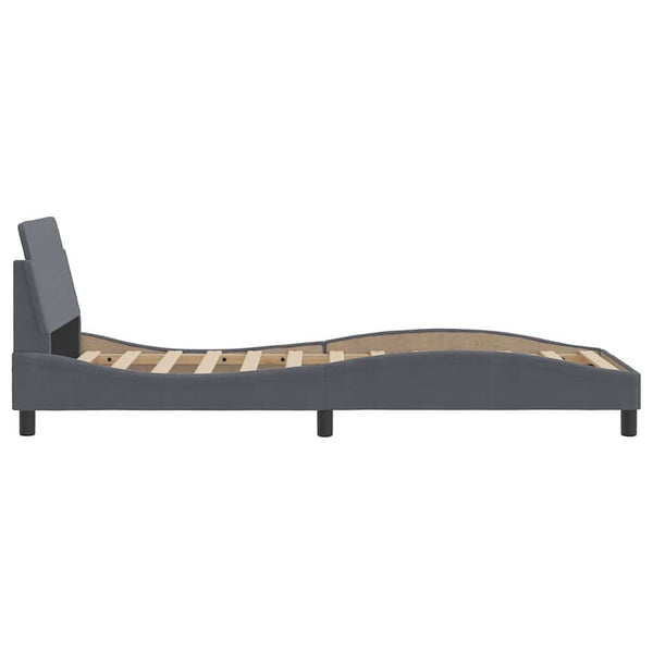 vidaXL Cadre de lit "Dover" Gris foncé 80x200 cm Velours