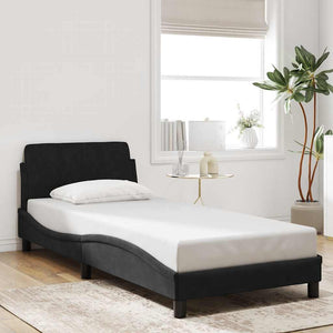 Bettgestell Schwarz Samt 80x200 cm