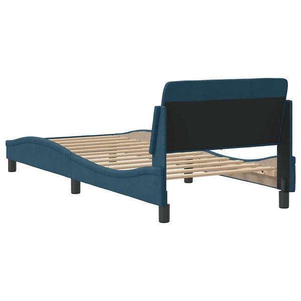 Bettgestell Blau Samt 80x200 cm