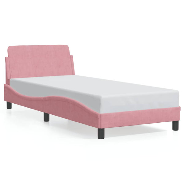 vidaXL Cadre de lit avec tête de lit "Dover" Rose 80x200 cm Velours