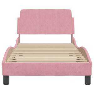 vidaXL Cadre de lit avec tête de lit "Dover" Rose 80x200 cm Velours