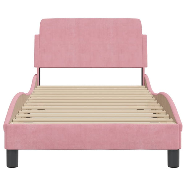 vidaXL Cadre de lit avec tête de lit "Dover" Rose 80x200 cm Velours