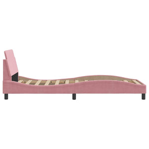 vidaXL Cadre de lit avec tête de lit "Dover" Rose 80x200 cm Velours