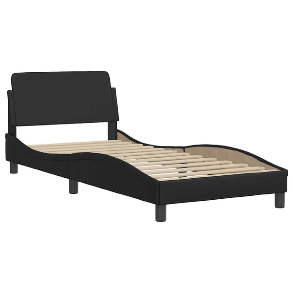 Bettgestell Schwarz 80x200 cm Kunstleder
