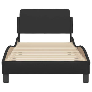 Bettgestell Schwarz 80x200 cm Kunstleder