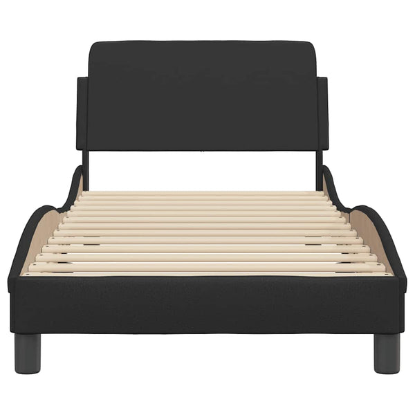 Bettgestell Schwarz 80x200 cm Kunstleder