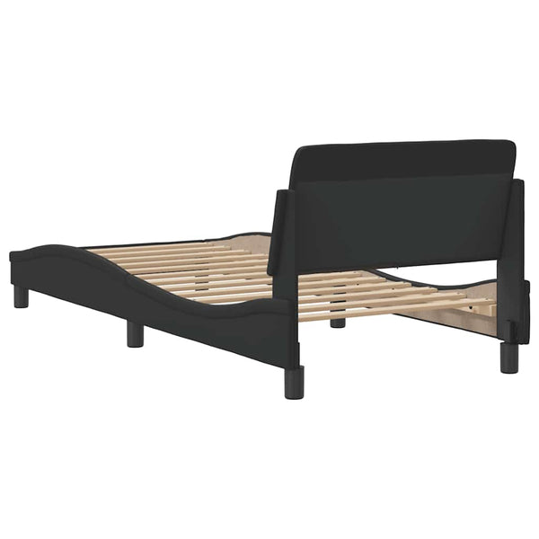 Bettgestell Schwarz 80x200 cm Kunstleder