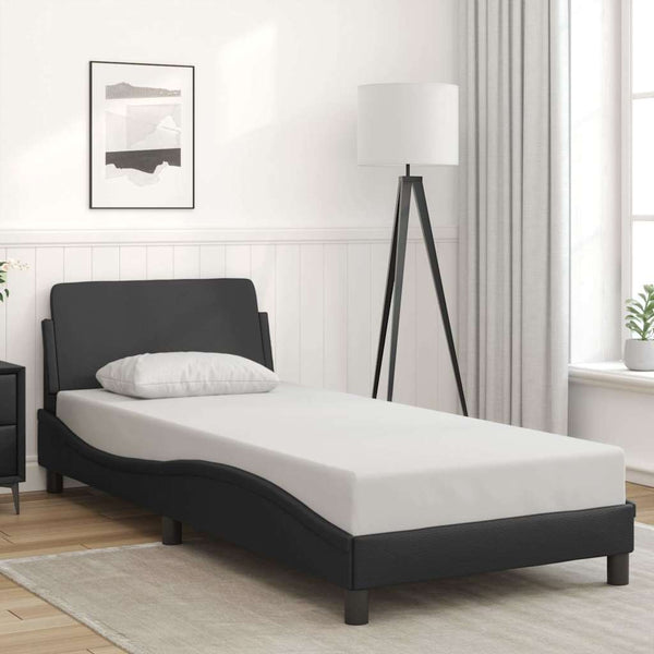 Bettgestell Schwarz 80x200 cm Kunstleder